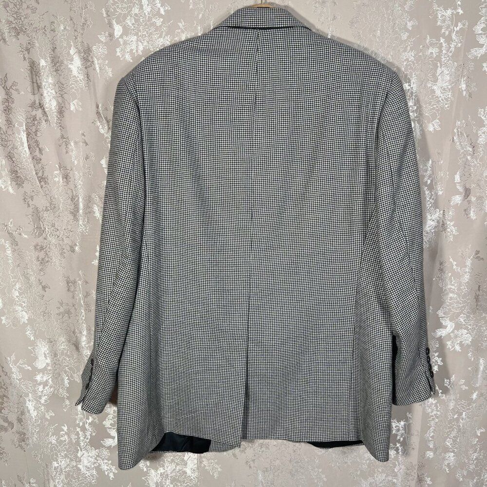 Cashmere Harold Powell Men's Houndstooth Blazer Sportcoat Suit Jacket Size 46 - Picture 4 of 8